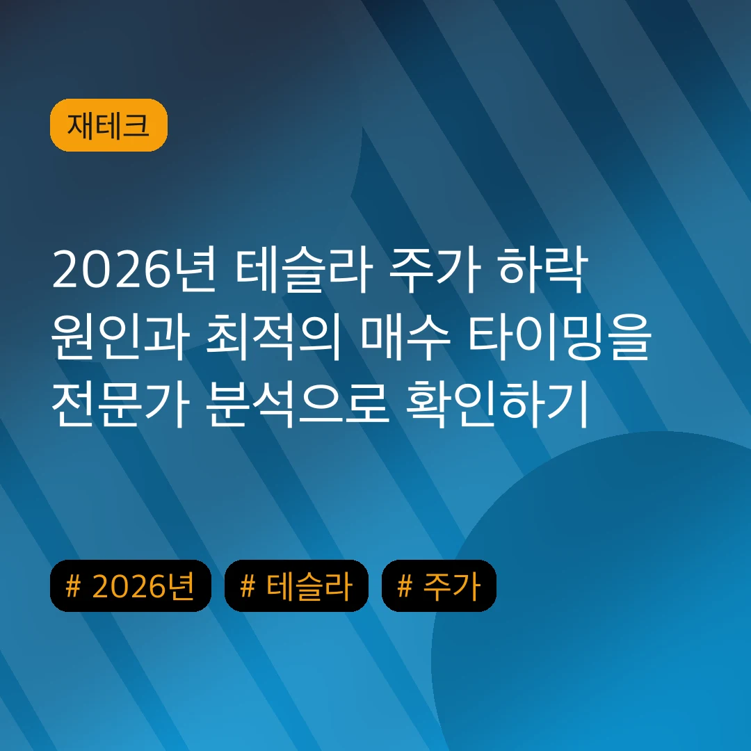 2026년 테슬라 주가 하락 원인과 최적의 매수 타이밍을 전문가 분석으로 확인하기