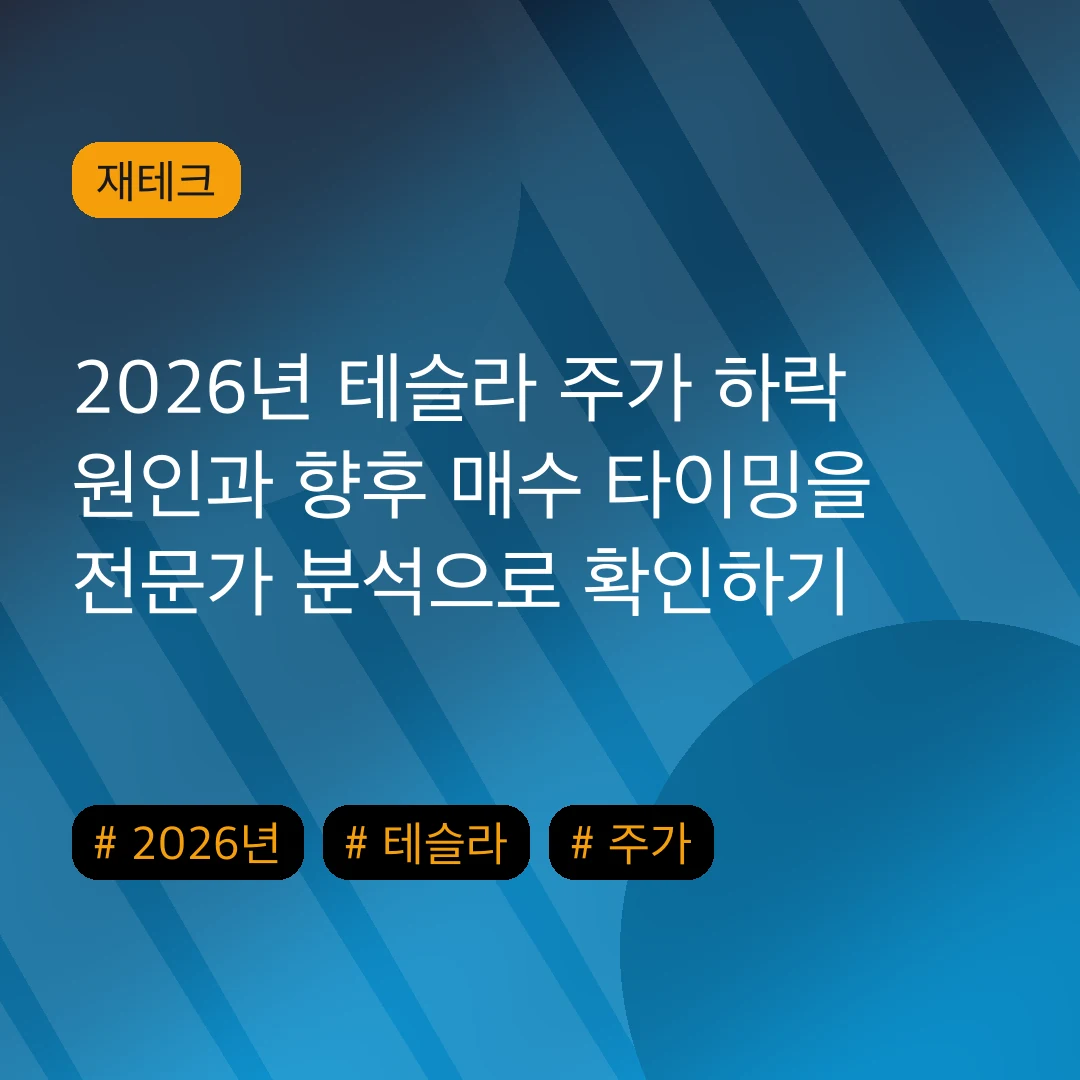 2026년 테슬라 주가 하락 원인과 향후 매수 타이밍을 전문가 분석으로 확인하기