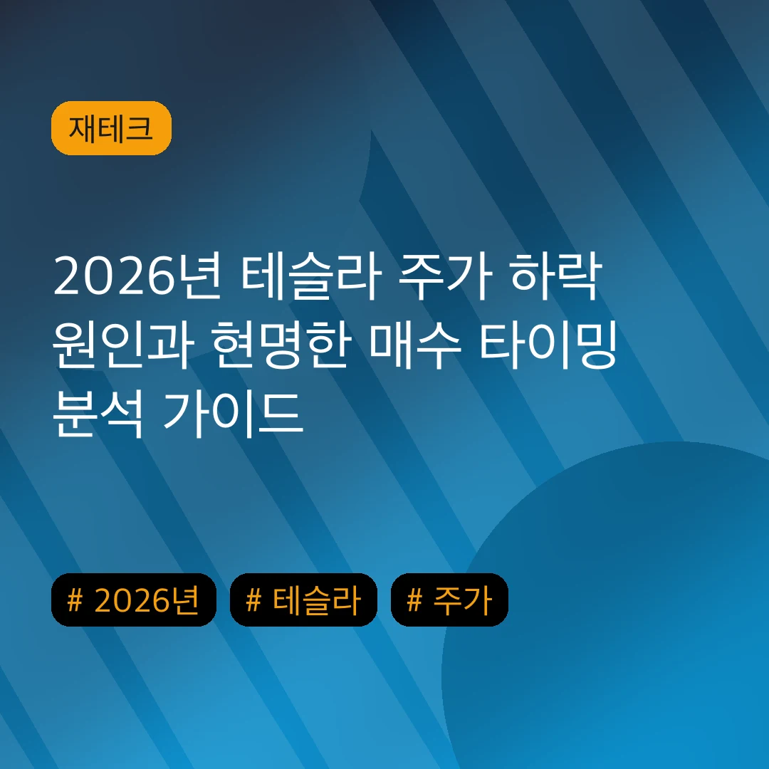 2026년 테슬라 주가 하락 원인과 현명한 매수 타이밍 분석 가이드